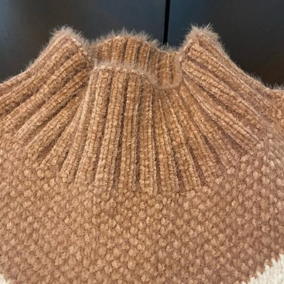 Alison Sheri High Neck Cotton Blend Sweater Medium Tight Knit Eyelash Pullover - Picture 5 of 9